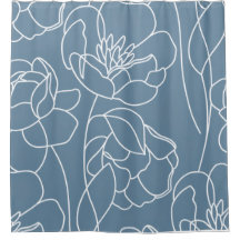 Blue White Modern Wildflower