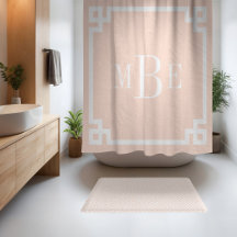 Blush Rosa y Blanco Greek Key | Monogramado