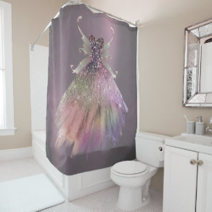 Cortina De Ducha Bohemian Fairy Ball Gown   Muted Ombre Wine Sheen