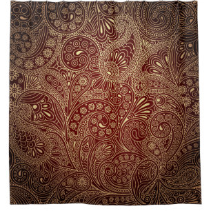 Cortina De Ducha Bohemio hermoso colorido retro de Boho