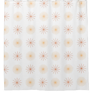 Cortina De Ducha Boho abstracto sol starburst melocotón naranja bla