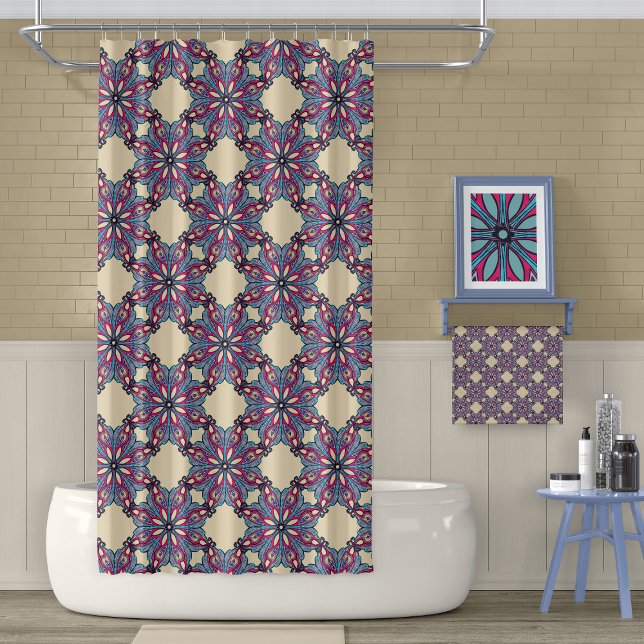 Cortina de ducha Boho Bloom en crema cálida (Subido por el creador)