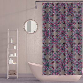 Cortina De Ducha Boho Bloom Shower Curtain in Warm Taupe