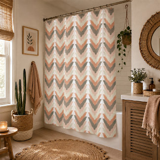 Cortina De Ducha Boho Chevron