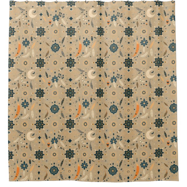Cortina de ducha Boho Chic – Espiritualidad libre (Anverso)