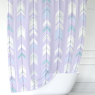 Cortina De Ducha Boho Chic Pastel Púrpura Flecha