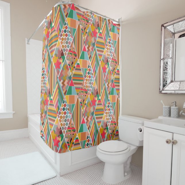 Cortina De Ducha Boho Crazy Quilt (In situ)