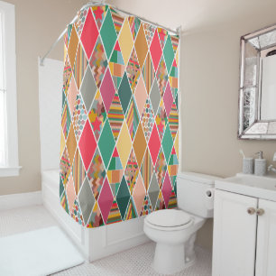 Cortina De Ducha Boho Crazy Quilt