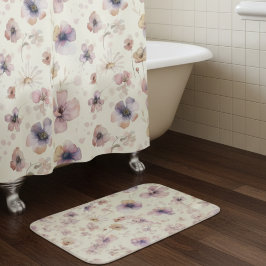 Cortina De Ducha Boho Cream Blush Watercolor Wildflower