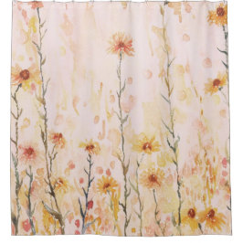 Cortina De Ducha Boho Flores Silvestres Vintage