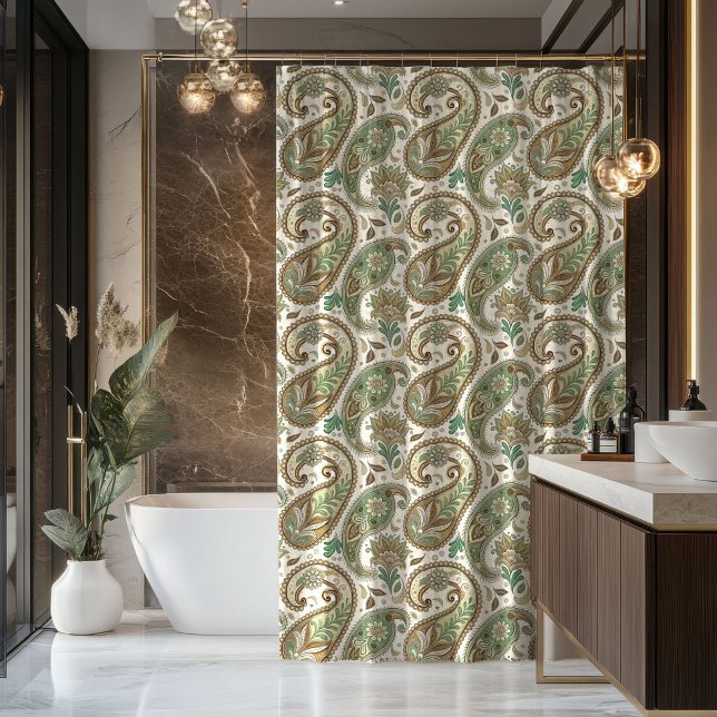 Cortina De Ducha Boho Paisley Curtain Earthy Gift for Grandparents (Boho Paisley Curtain Earthy Gift for Grandparents)
