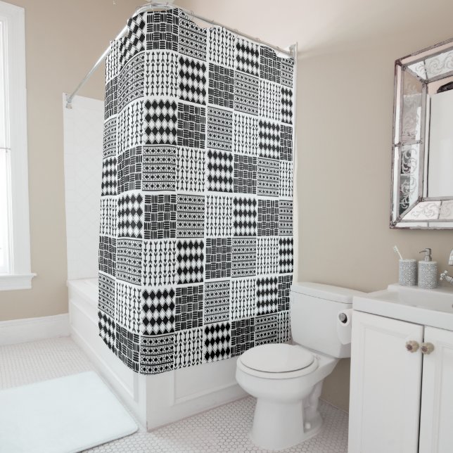 Cortina De Ducha Boho Quilt (In situ)