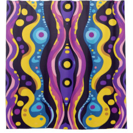 Cortina De Ducha Boho Resumen colorido 14