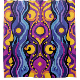 Cortina De Ducha Boho Resumen colorido 14