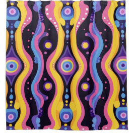 Cortina De Ducha Boho Resumen colorido 3