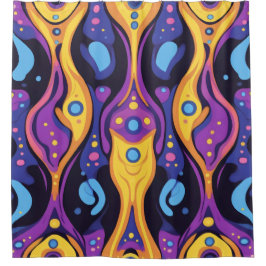 Cortina De Ducha Boho Resumen colorido 6