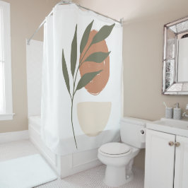 Cortina De Ducha Boho Zen Minimalista Botánico