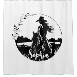 Cortina De Ducha Bola de Caballo Personalizada Ecuestre Occidental