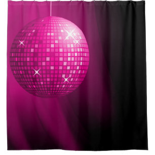Cortina De Ducha Bola de discoteca atractiva de las rosas fuertes