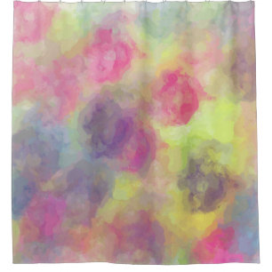 Cortina De Ducha Bolas de algodón color de agua rosado pastel
