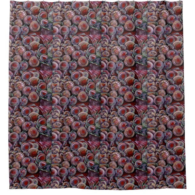 Cortina De Ducha Bolas de Navidades rojos (Anverso)