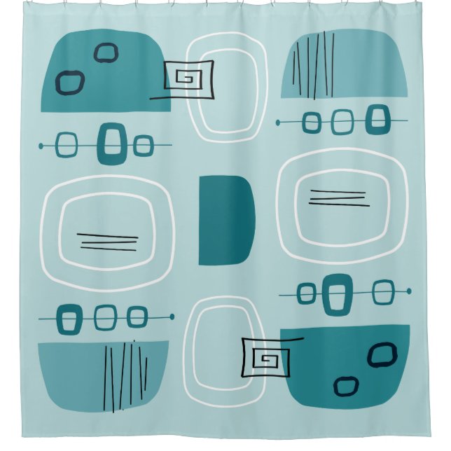 Cortina De Ducha Bolas modernas y Stones Turquoise (Anverso)