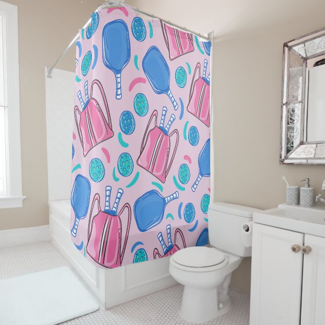 Cortina De Ducha Bolas y remo rosados (In situ)