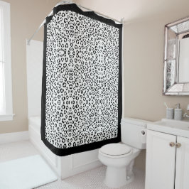 Cortina De Ducha Bolsa de Sherpa de impresión para animales de B&W