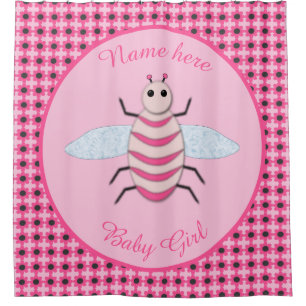 Cortina De Ducha Bonito Bebé Rosa Bee Personalizado