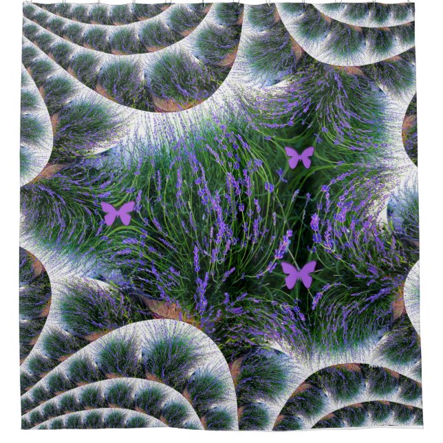 Cortina De Ducha Bonito jardín de lavanda......... (Anverso)