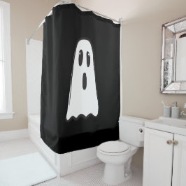 Cortina De Ducha ¡BOO! Fantasma Lindo Espeluznante Halloween Blanco