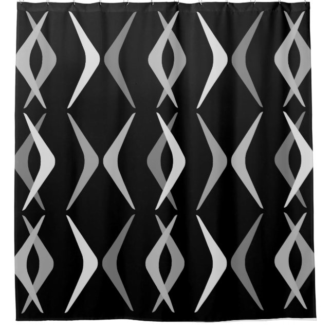Cortina De Ducha Boomerangs Black Gray (Anverso)
