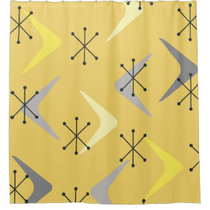 Cortina De Ducha Boomerangs Starbursts Amarillo