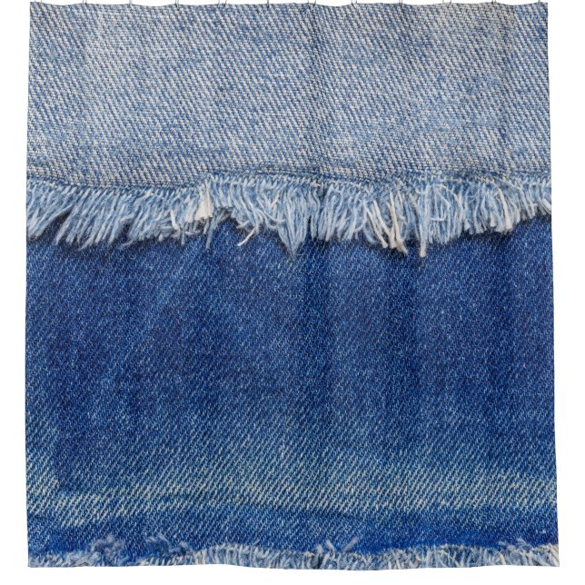 Cortina De Ducha Borrado de Denim Jeans Fondo de tela (Anverso)