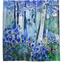 Cortina De Ducha Bosque azul