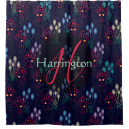 Cortina De Ducha Bosque de champiñones encantado del personalizado