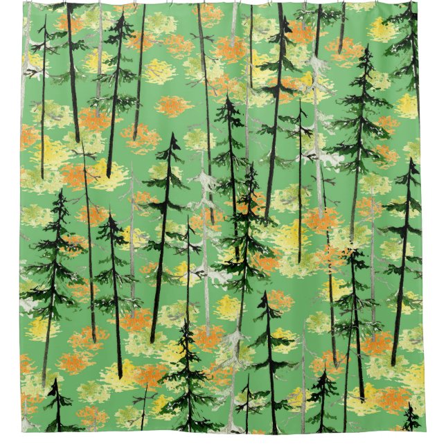 Cortina De Ducha Bosque de Otoño: Belleza Natural sin Marea (Anverso)