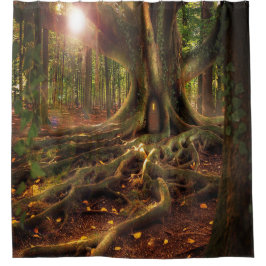 Cortina De Ducha Bosque encantado, elfos, sacerdotes