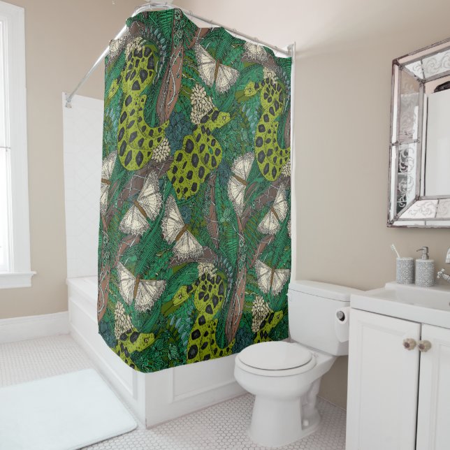 Cortina De Ducha bosque enredado verde (In situ)