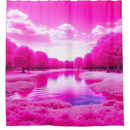 Cortina De Ducha Bosque Mega Rosa