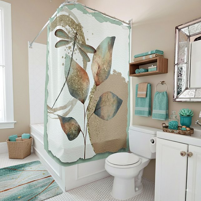 Cortina De Ducha Botánico abstracto (Subido por el creador)