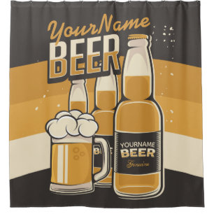 Cortina De Ducha Botella personalizada de cerveza Sudsy Mug Breve B