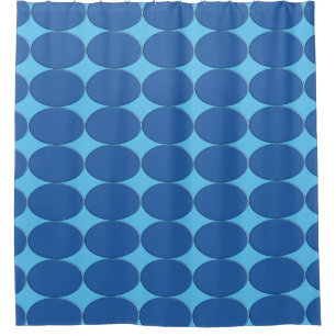 Cortina De Ducha Botón Oval - azul + tu trasero. e ideas