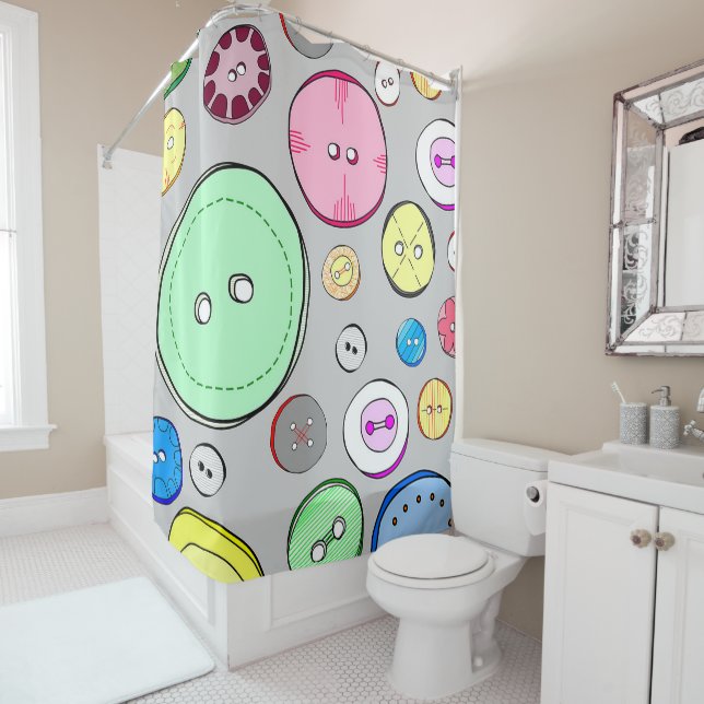Cortina De Ducha Botones Pastel coloridos (In situ)