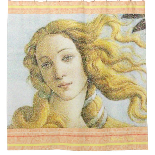 Cortina De Ducha Botticelli Venus arte de píxeles faciales (Anverso)