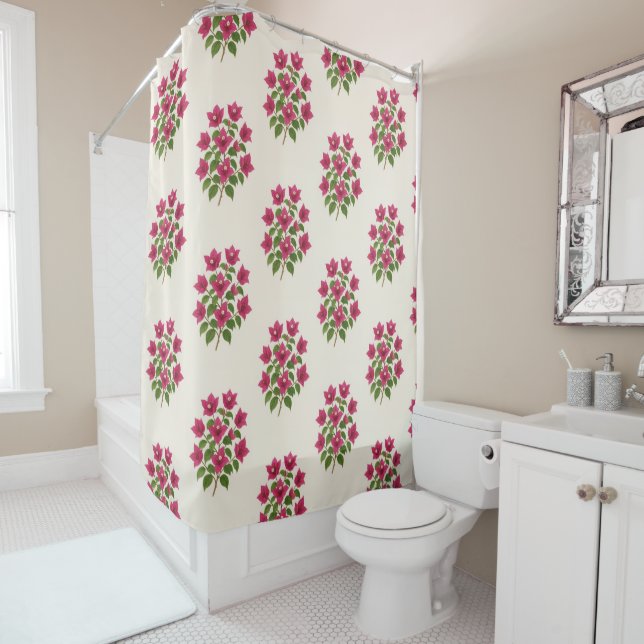 Cortina De Ducha Bougainvillea flower bathroom curtain (In situ)