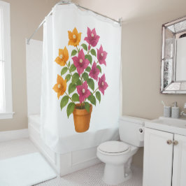Cortina De Ducha Bougainvillea flower bathroom curtain