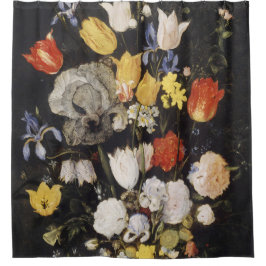 Cortina De Ducha Bouquet de flores en una granada de tierra (1610)