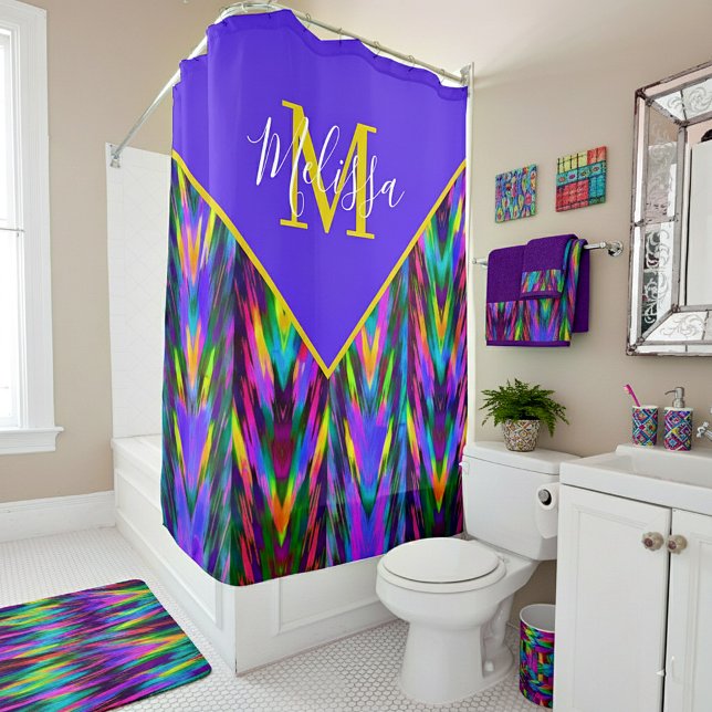 Cortina De Ducha Brillante chevron tribal personalizado (Subido por el creador)