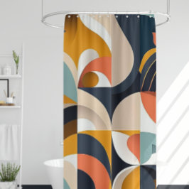 Cortina De Ducha Brillante Mid Century Moderno